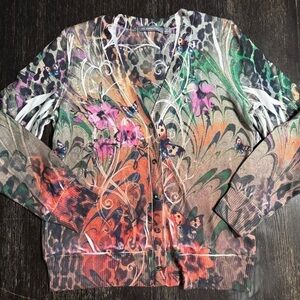 Women’s unique butterfly print cardigan size medium by NY designs